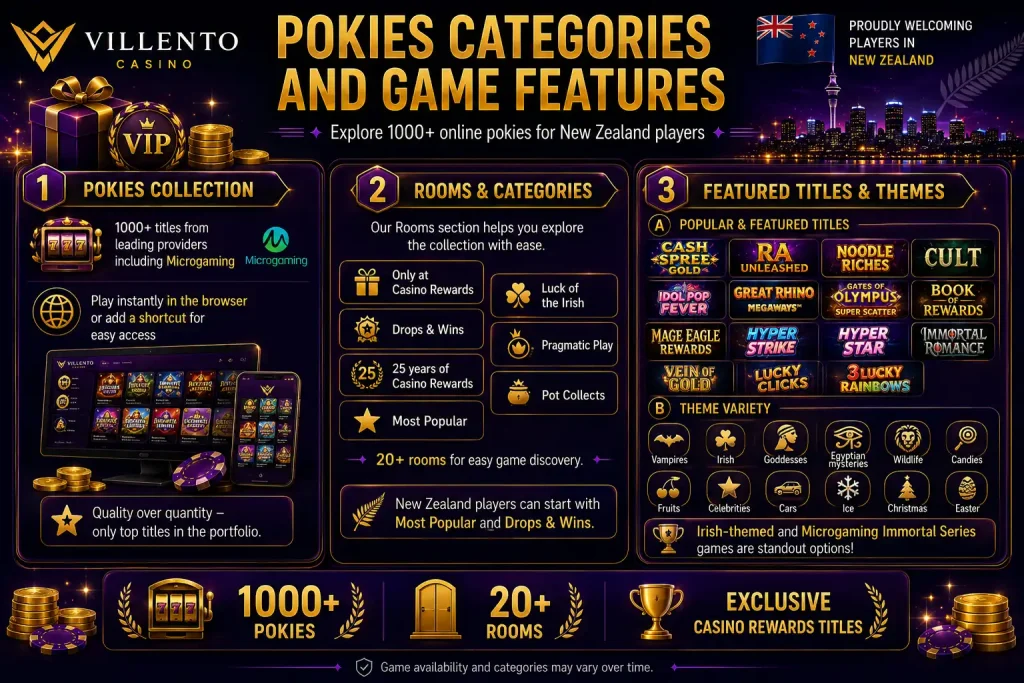 Villento casino Pokies Categories